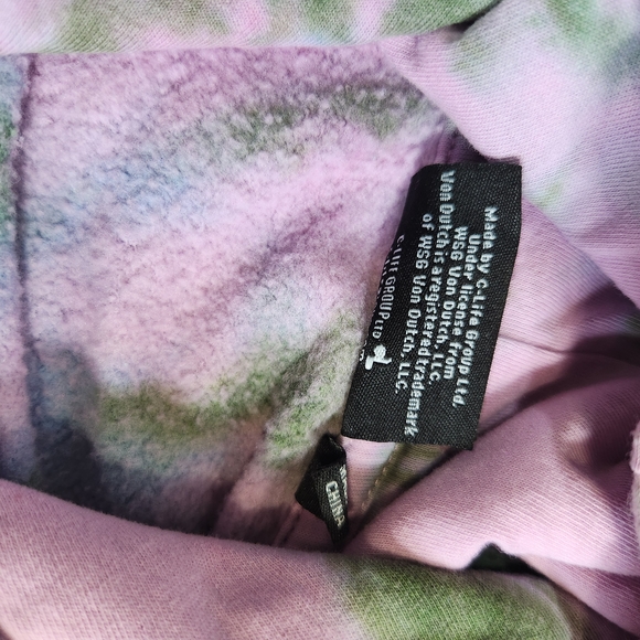 Women's Von Dutch Pink and Green Tie-Dye Hoodie and Sweats Set. Size Large. - Picture 9 of 16